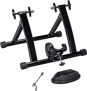 Yaheetech Magnetic Bike Trainer Stand Premium Steel Bike Bicycle Indoor Exercise Bike Stationary Workout Trainer Stand Fits for 26in-28in, 700C Wheels