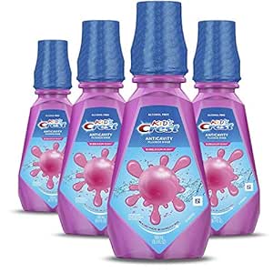 Crest Kid's Anticavity Fluoride Rinse, Bubblegum Rush, Pack of 4