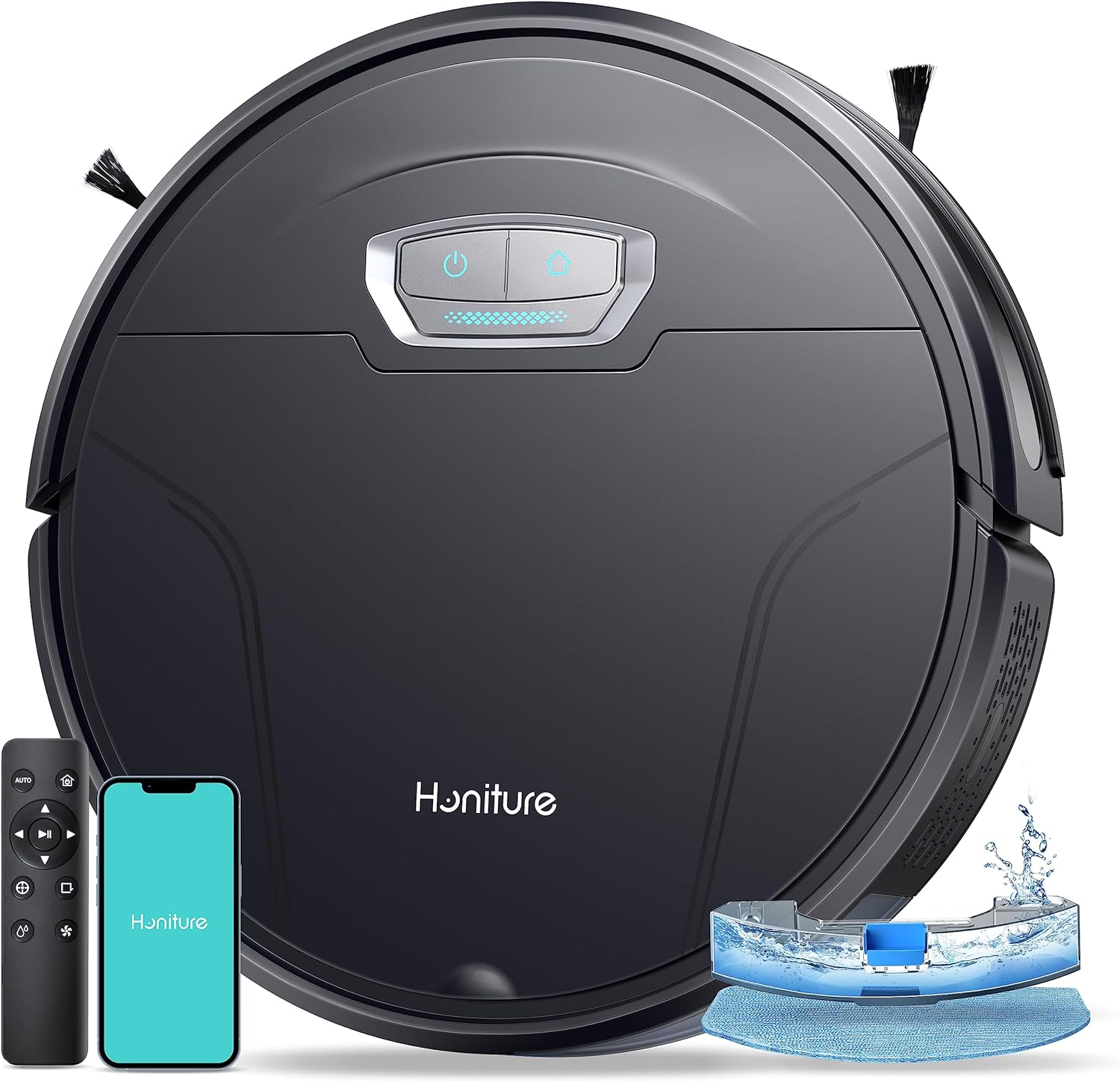 HONITURE Robot Vacuum and Mop Combo, G20 Pro Robot Vacuum Cleaner 3 in 1, 4500pa Strong Suction, Self-Charging, App&Remote&Voice Control