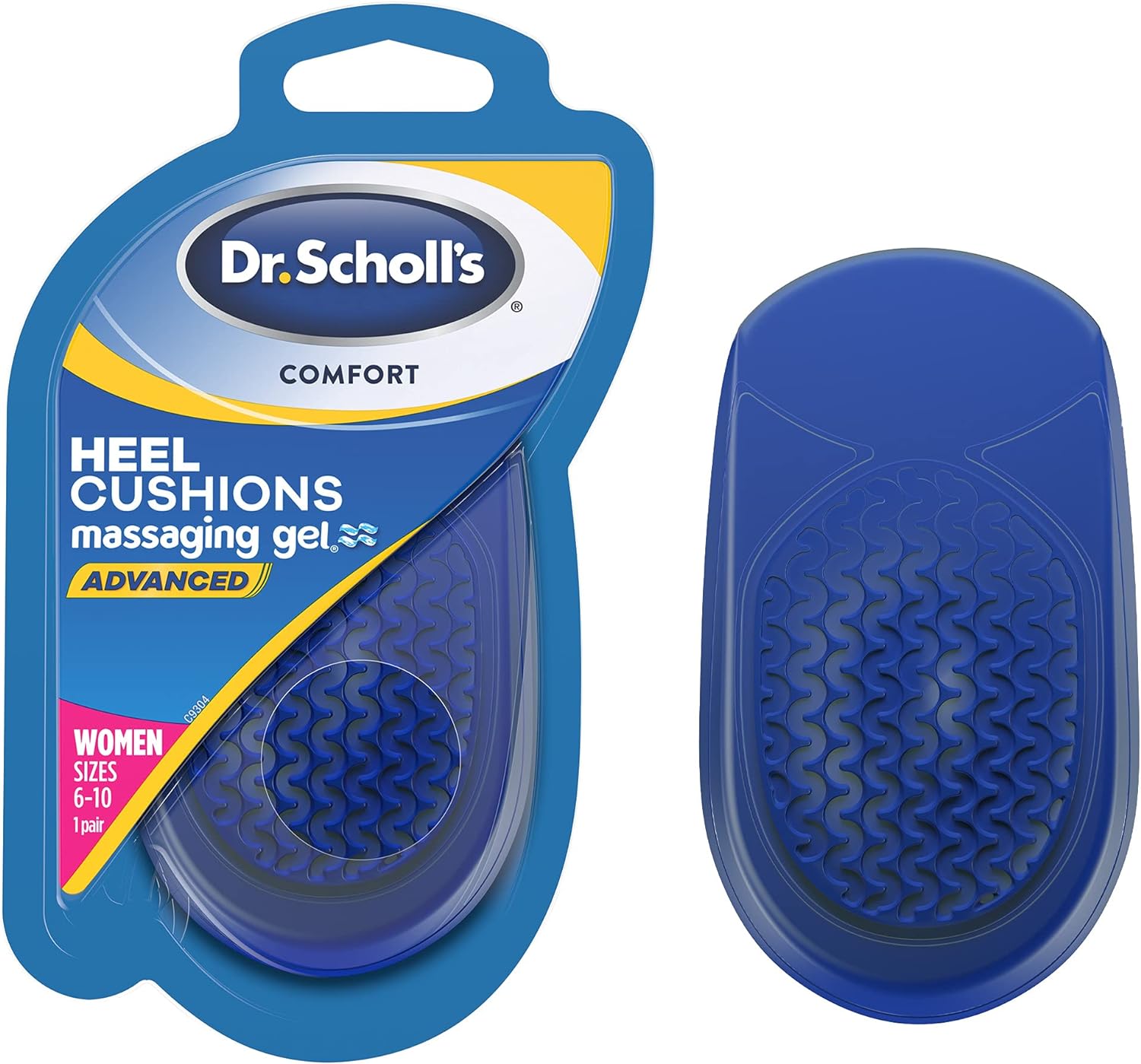 Dr. Scholl' Heel Cushions with Massaging Gel Advanced // All-Day Shock Absorption and Cushioning to Relieve Heel Discomfort (for Women' 6-10, Also Available for Men' 8-13)