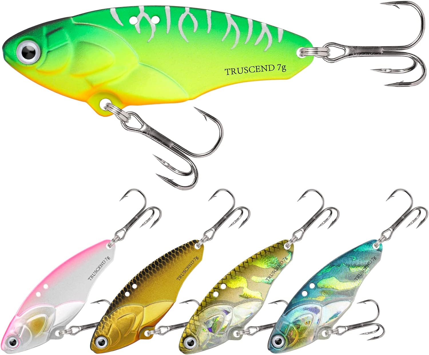 TRUSCEND Two-Way Spinning Spoons System Fishing Spinners for Jigging, Well-Made Rooster Tail Fishing Lures with Flash Copper Body and Blade, Freshwater Crappie Jigs, Blade Bait for Bass Trout Walleye