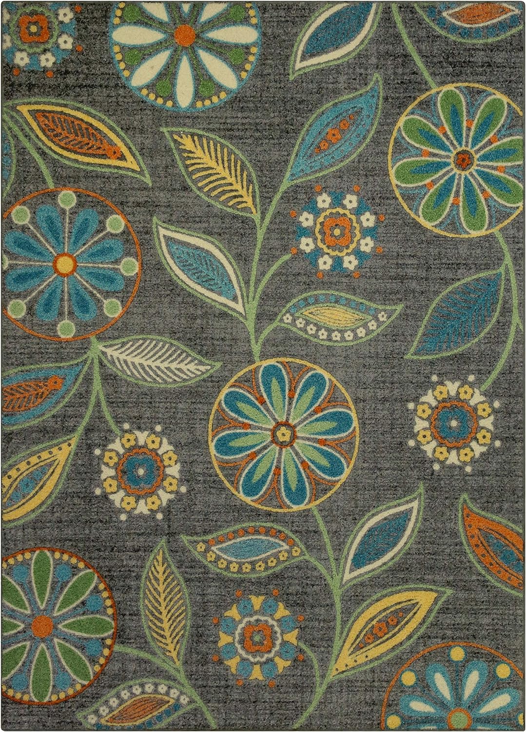 Maples Rugs Reggie Floral Area Rugs for Living Room & Bedroom [Made in USA], Multi, 7 x 10