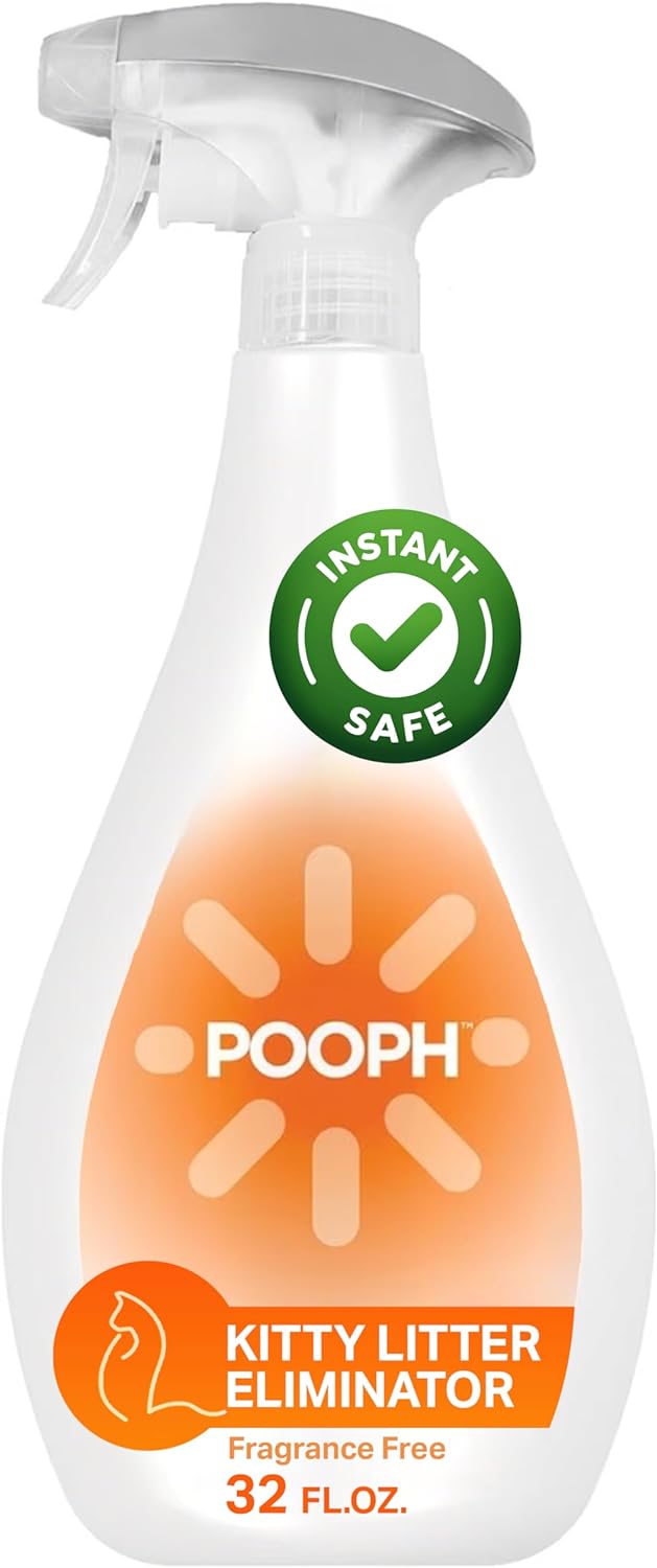 Pooph Kitty Litter Box Deodorizer, 32oz Spray - Dismantles Odors on a Molecular Basis, Cats, Freshener, Eliminator, Urine, Poop, Pee, Deodorizer, Natures, Fresh, Clean, Furniture, Potty, Safe