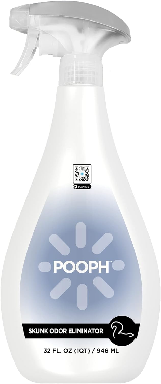 Pooph Skunk Odor Eliminator, 32oz Spray - Dismantles Skunk Odors on a Molecular Basis from Pets & Anything Else, Proprietary Formula Breaks Down Skunk Oils, Eliminates Odor on Clothing & More