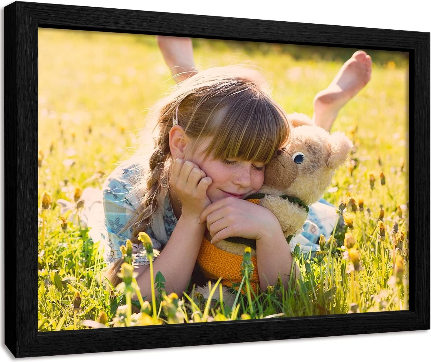 Custom Canvas Prints With Your Photos for Pet Family Photo Prints Personalized Canvas Framed Wall Art (Wood Black, 10 x 8)