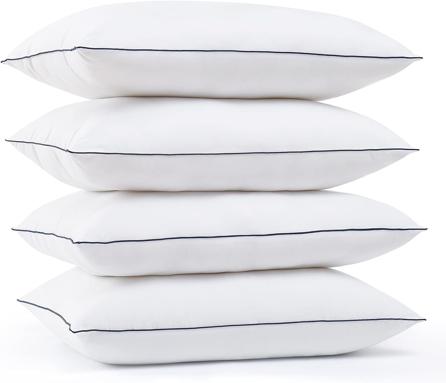 Homemate Bed Pillows for Sleeping - Standard Size(20x26) Set of 4 Pillows Allergy Friendly Microfiber Shell Fluffy Down Alternative Filling Breathable Pillow Suitable Back Stomach or Side Sleepers