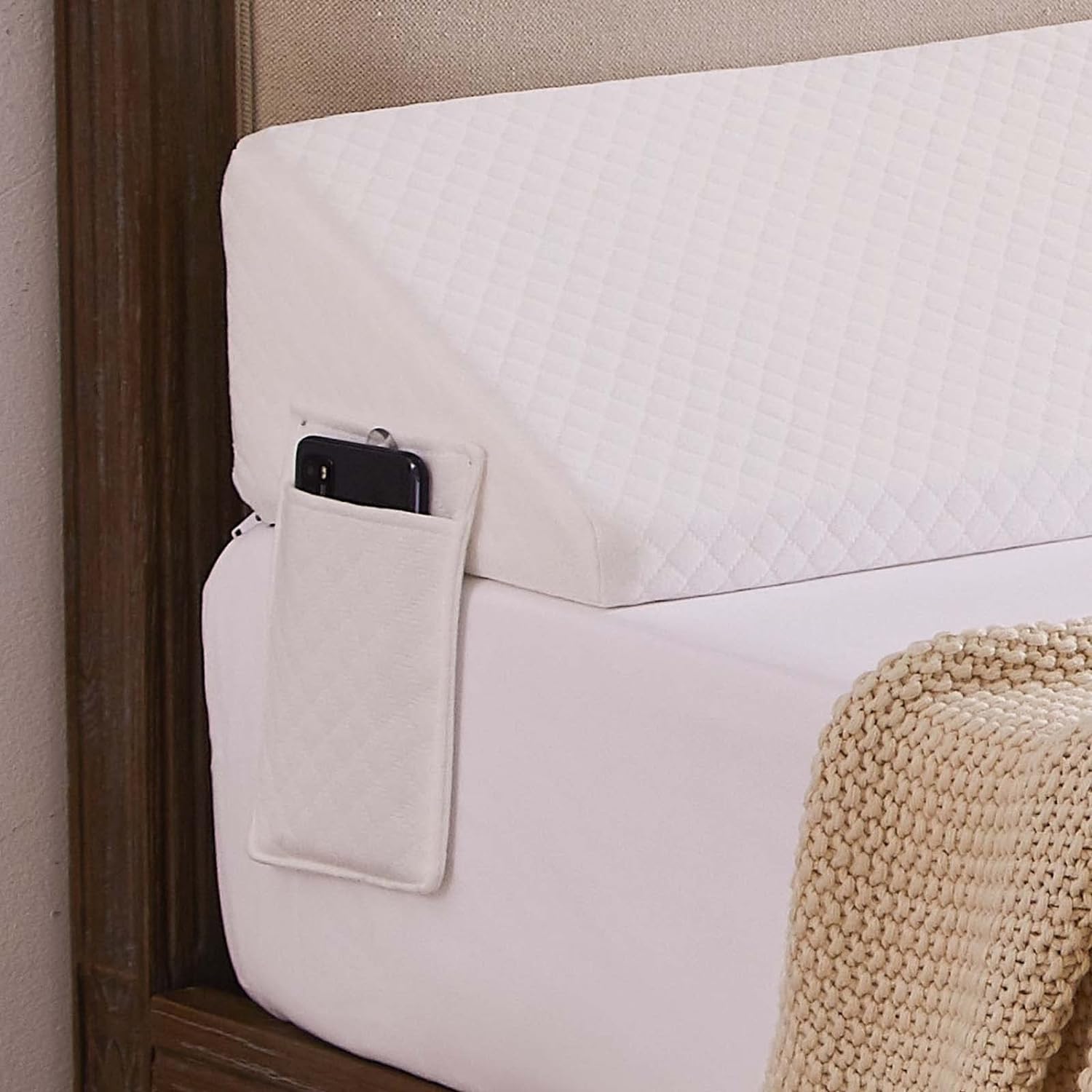 HomeMate King Size76x10x6Bed Wedge Pillow Stopper - Bed Gap Filler(0-8) - Headboard Pillow - Triangle Bloster Pillow Wedge to Fill The Gap Between Headboard and Mattress