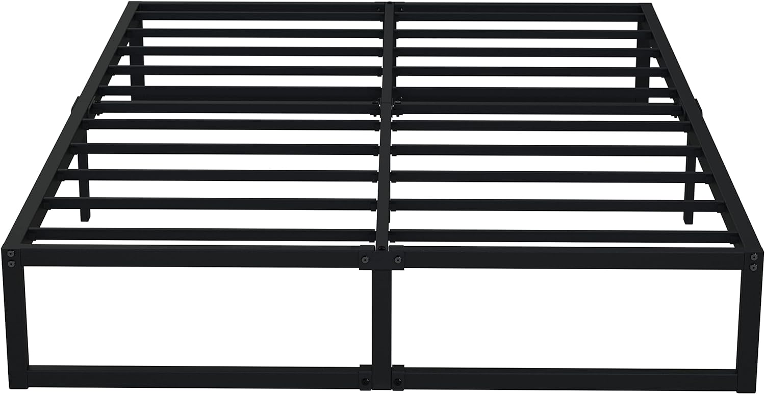 EMODA 12 Inch Full Size Bed Frame Heavy Duty Metal Platform No Box Spring Needed, Easy Assembly Noise Free, Black