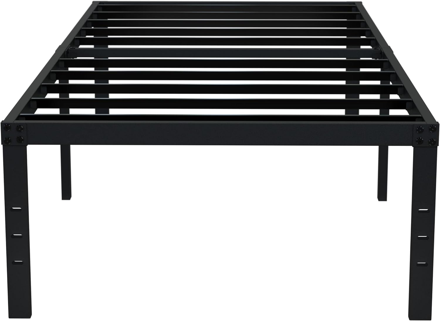 EMODA 18 Inch Twin XL Bed Frames No Box Spring Needed, Heavy Duty XL Twin Metal Platform Bed Frame with Tall Storage Space, Noise Free, Easy Assembly, Black