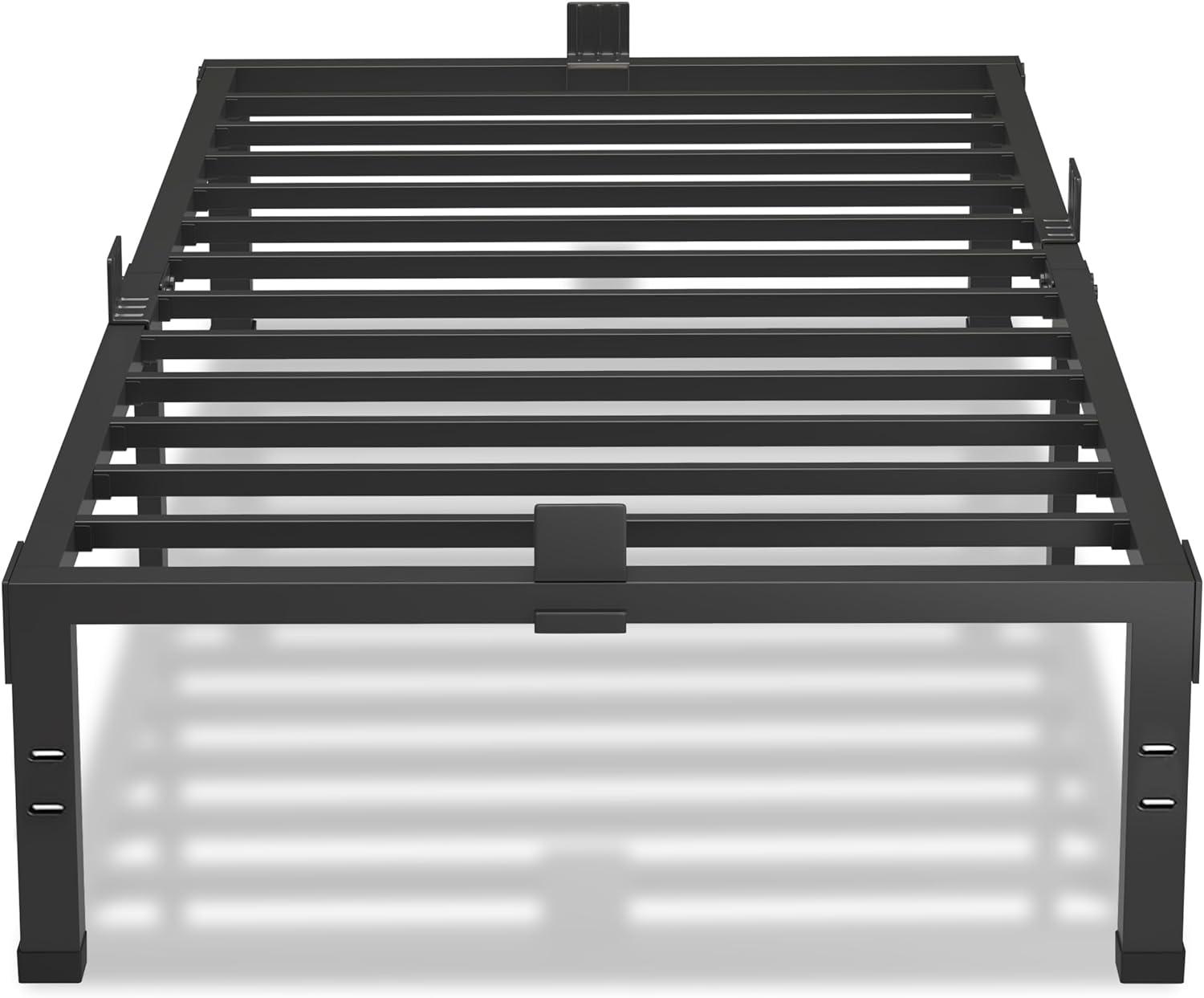 MAF 12 Inch Twin Bed Frames with Mattress Slide Stopper Black Heavy Duty Metal Platform Bed Frame Steel Slat Support, No Box Spring Needed, Noise Free, Easy Assembly