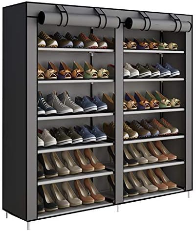 ACCSTORE Shoe Rack 6-Tier Shoe Storage Hode up to 36 Pairs Shoes With No-woven Fabric Cover,Grey