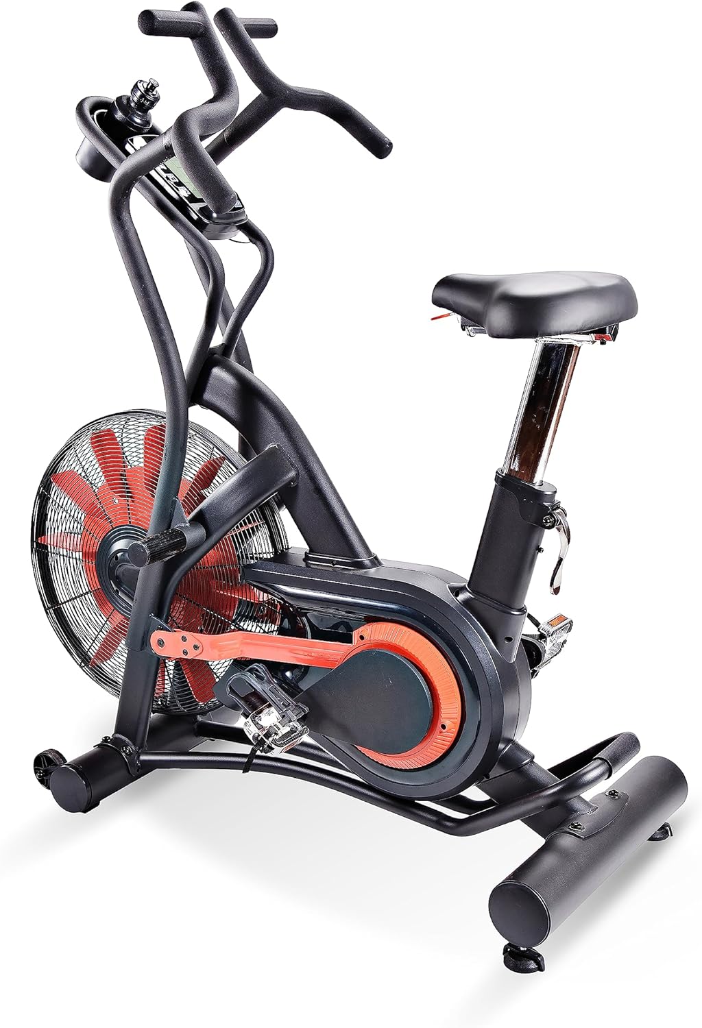 Stamina X Air Bike - Exercise Bike with Smart Workout App - Air Exercise Bike for Home Workout - Up to 350 lbs Weight Capacity Black/Red