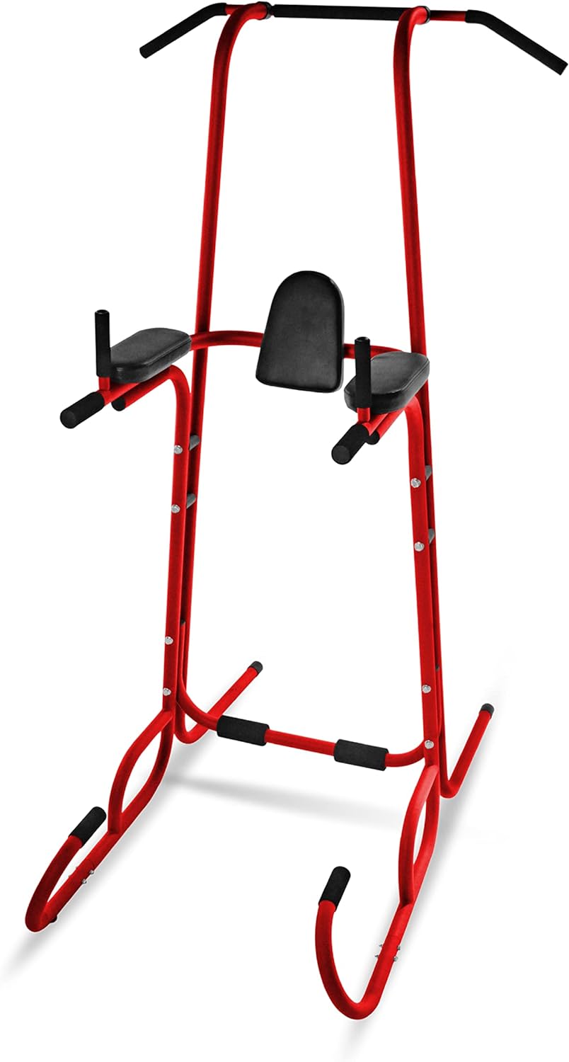 Stamina Power Tower - Dip Bar Pull Up Bar Station with Smart Workout App - Dip Bars for Home Workout - Up to 250 lbs Weight Capacity