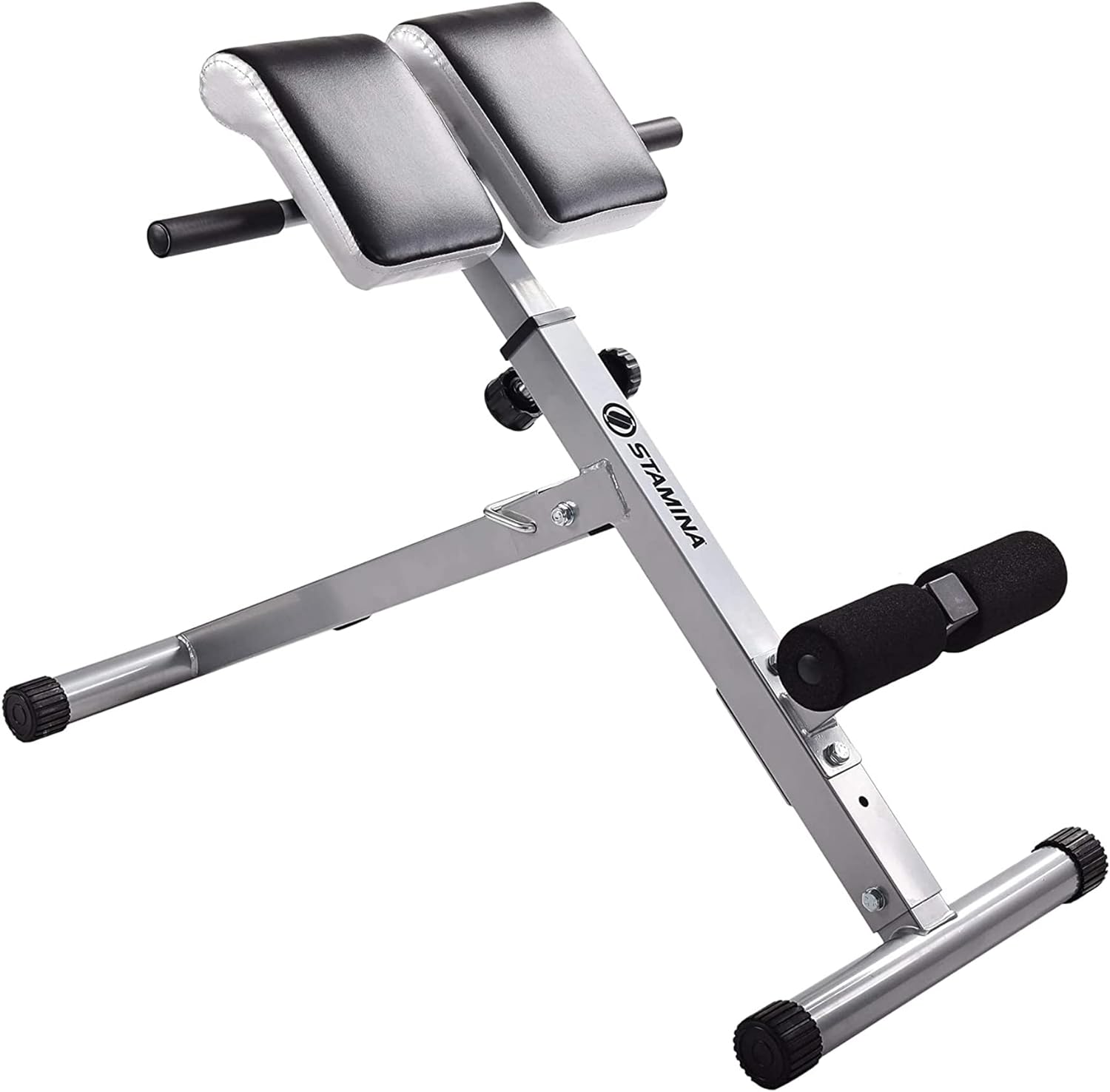 Stamina Hyperextension Bench 2014 - Adjustable and Foldable Exercise Bench Roman Chair with Smart Workout App - Up to 250 lbs Weight Capacity