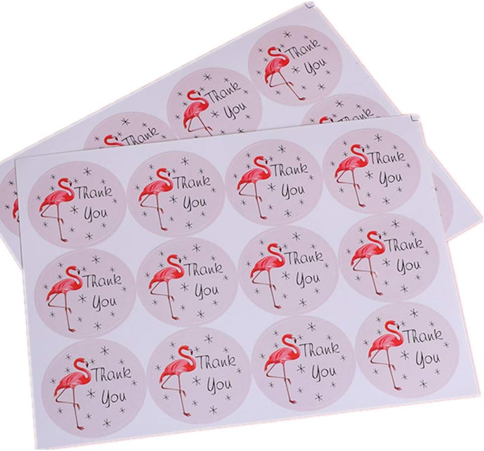 240 Pcs Thank You Flamingo 1.4 Inch Self Adhesive Stickers, for Scrapbooking and Kid DIY Arts Crafts (Thank You 240pcs-flamingo)