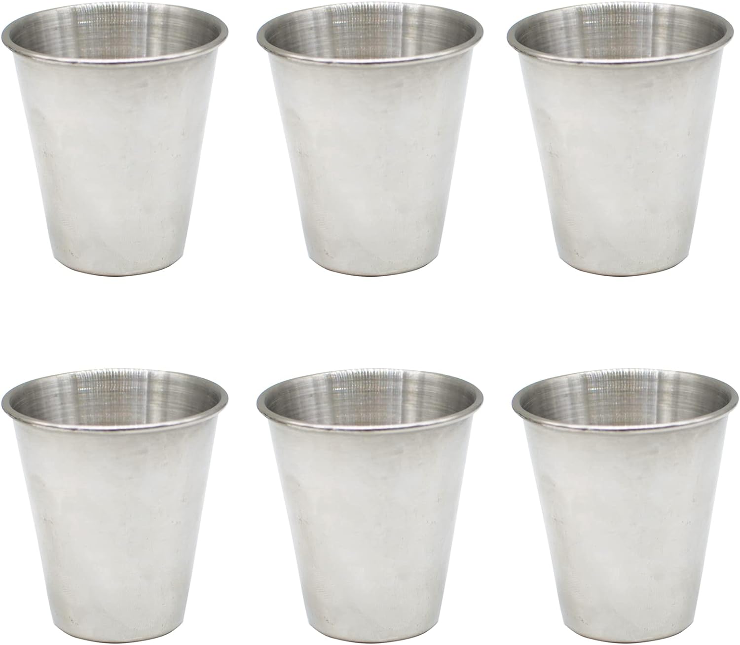 Yansanido 6 Pcs 2.4 Ounce (70ml) Stainless Steel Shot Drinking Cups for Drinking Beer and Wine(6 pack -2.3 Ounce)