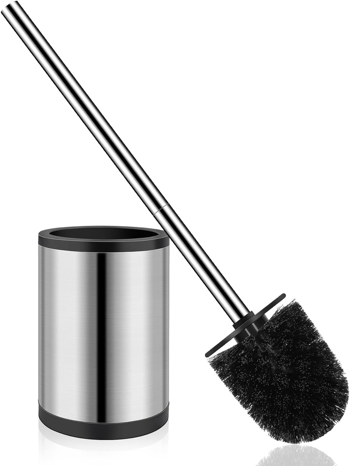 SetSail Toilet Brush with Holder, 304 Stainless Steel Toilet Bowl Brush and Holder Compact Size Toilet Brushes for Bathroom with PP Bristles Deep Cleaning Toilet Cleaner Brush Deep Cleaning