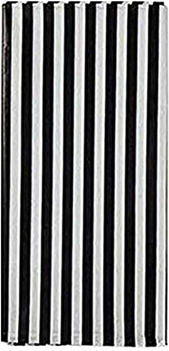 6 Pcs Disposable Black White Stripe Plastic Tablecloth, 108 Inch x 54 Inch Ractangle Tablecover, for Party, Dance and Picnic (Black White Stripe)