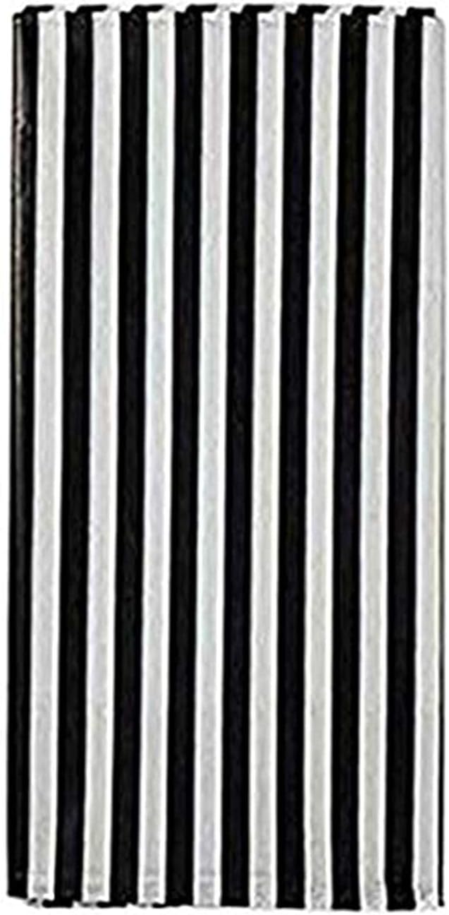 2 Pcs Disposable Black White Stripe Plastic Tablecloth, 108 Inch x 54 Inch Ractangle Tablecover, for Party, Dance and Picnic (2pcs- Black White Stripe)