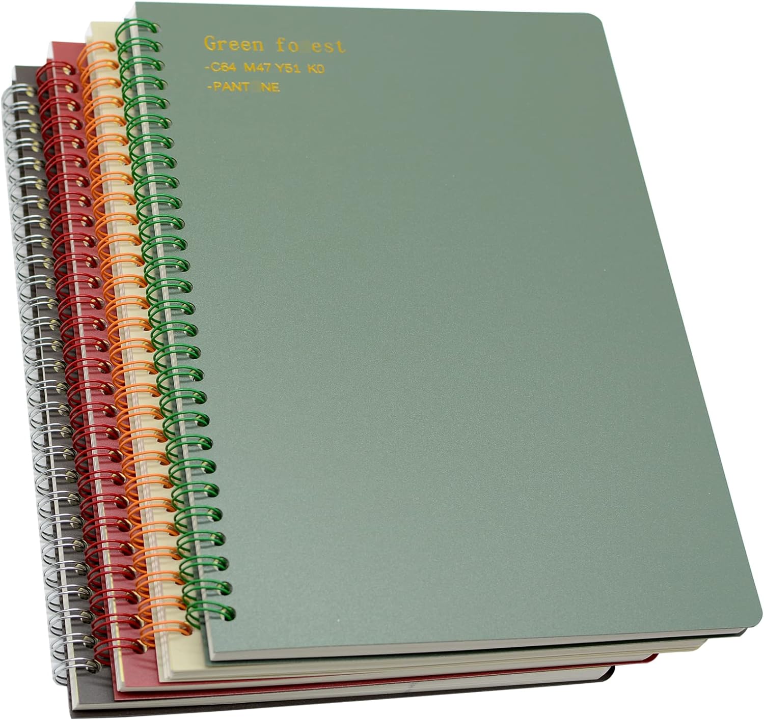 Yansanido Spiral Notebook, 4 Pcs B5 9.8 x 6.9 inch Thick Plastic Hardcover 8mm Ruled 4 Color 80 Sheets -160 Pages Journals for Study and Notes