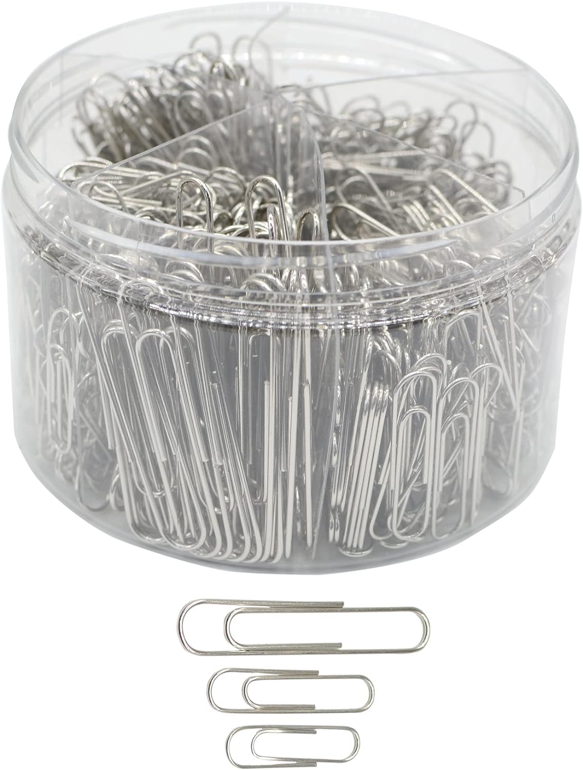 Paper Clips, Assorted Size 700pcs Sliver Paper Clips Holder for Sheets Files Office School and Personal Document Files Organizing (3 Size, Silver)