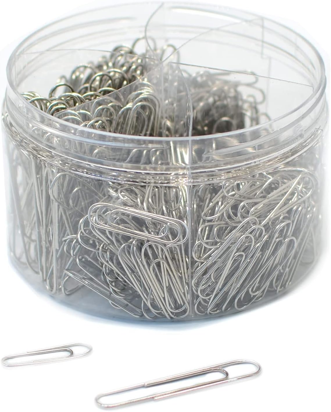 500 Pcs Paper Clips, Assorted Size Sliver Paper Clips Holder for Sheets Files Office School and Personal Document Files Organizing (2 Size, Silver)