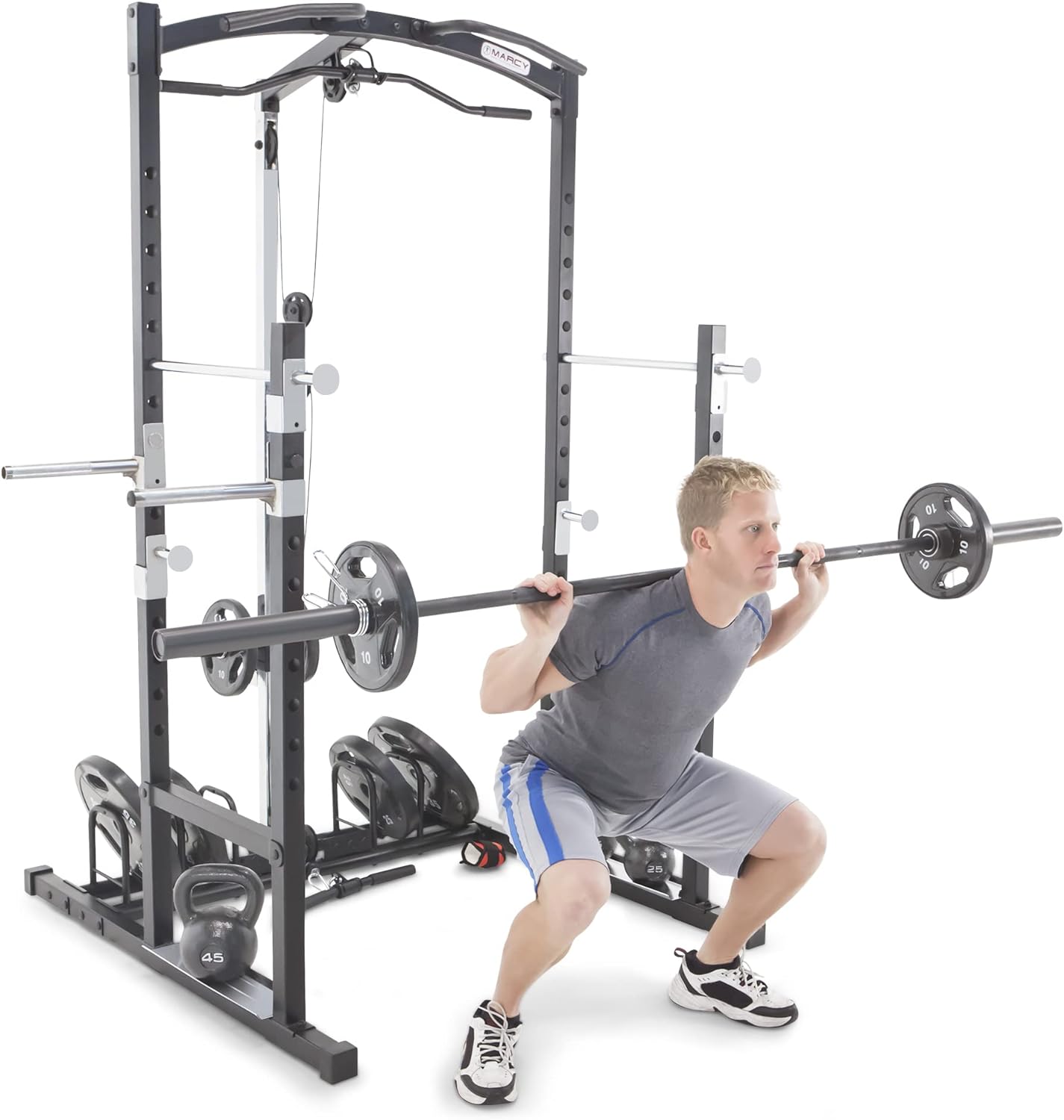 Marcy Home Gym Cage System Workout Station for Weightlifting, Bodybuilding and Strength Training MWM-7041