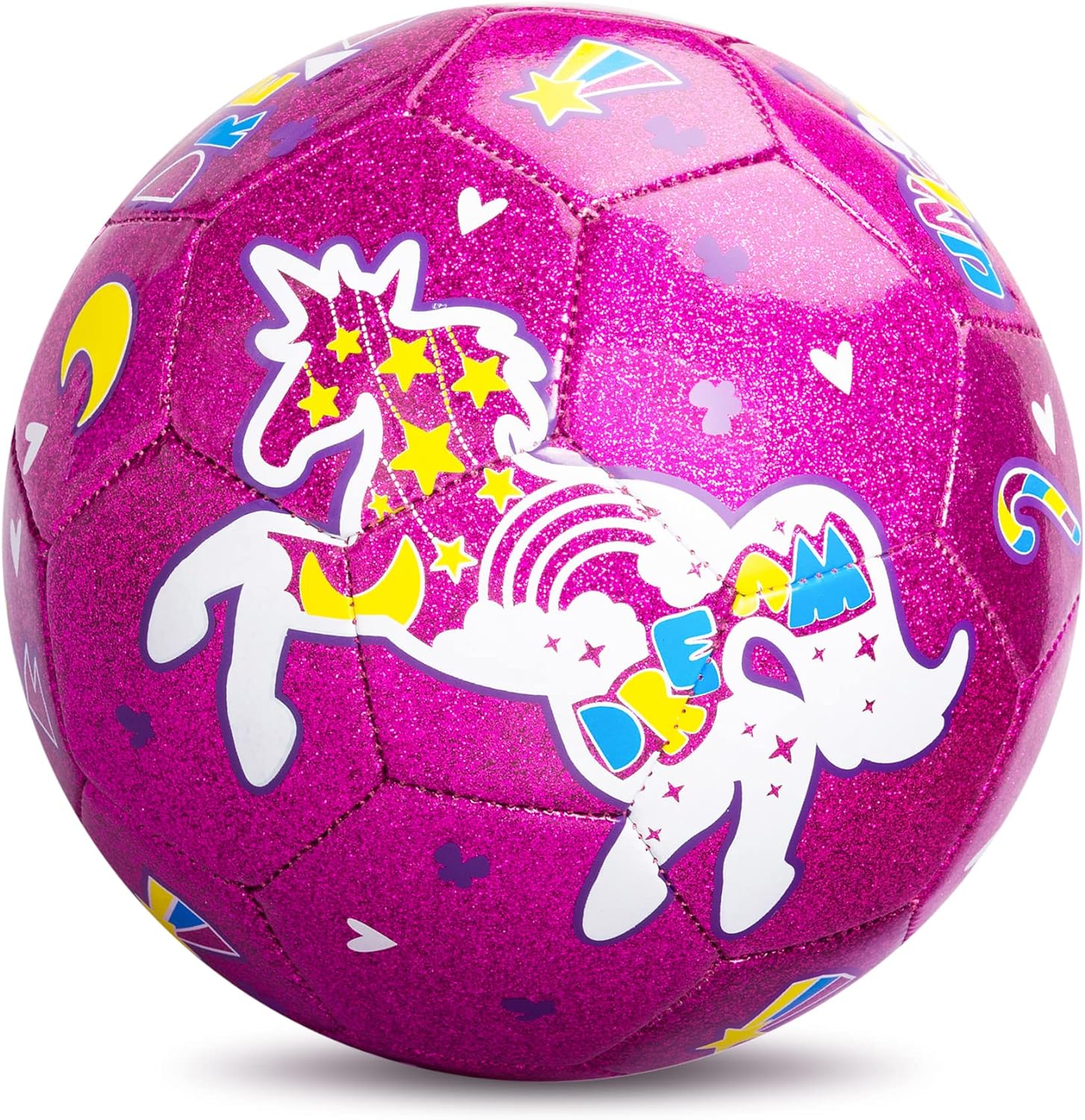 ZOOJOY Size 3 Soccer Ball Girls, Kids Pink Soccer Ball, Unicorn Soccer Ball Gift for Toddlers with Pump, Outdoor/Indoor Play Toys for Baby Girls Boys Ages 2 3 4 5 6 7 8