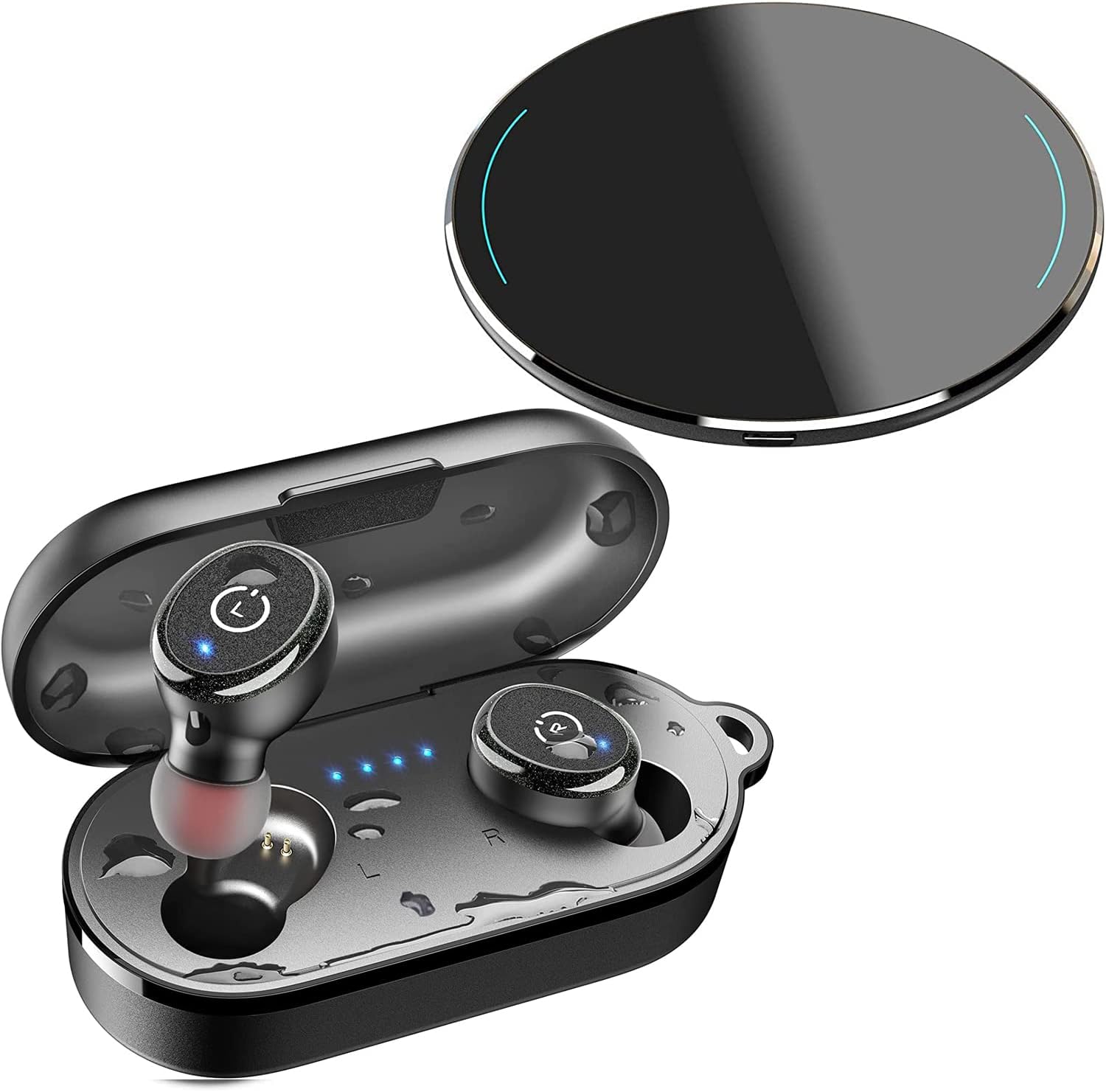 TOZO W1 Wireless Charger Black & T10 Wireless Earbuds Black