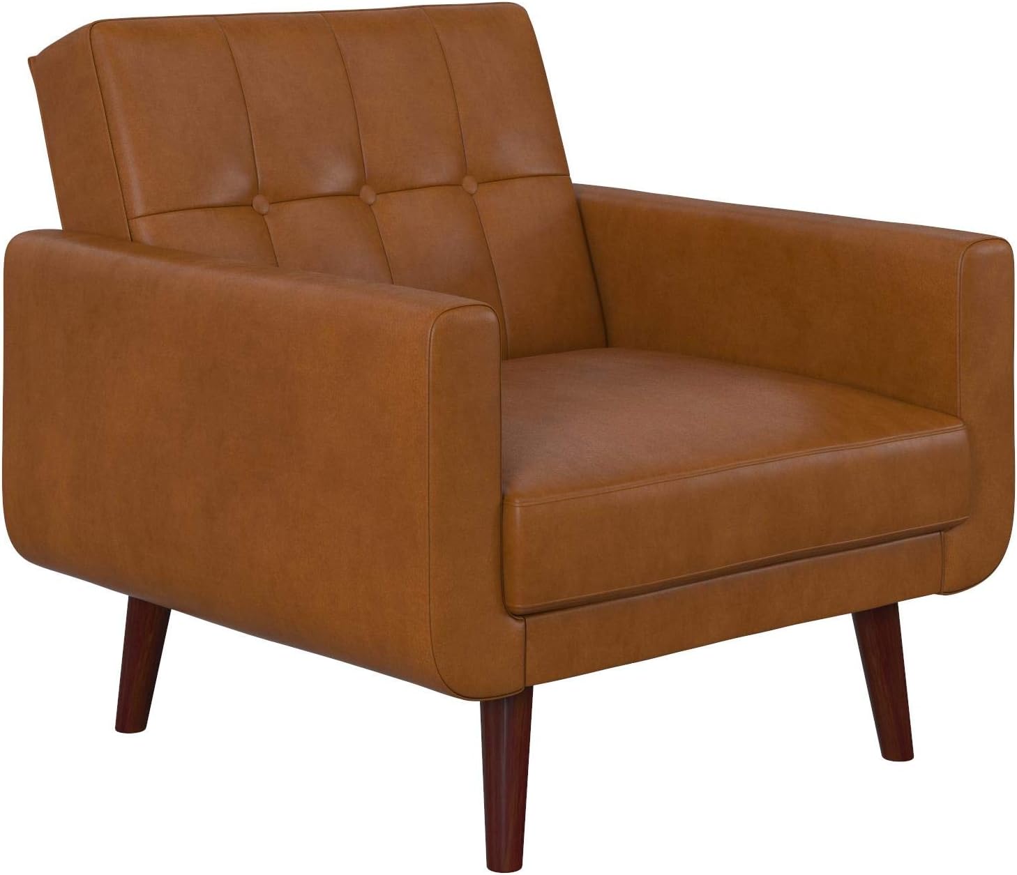 DHP Nia Modern, Upholstered Accent, Camel Faux Leather Chair