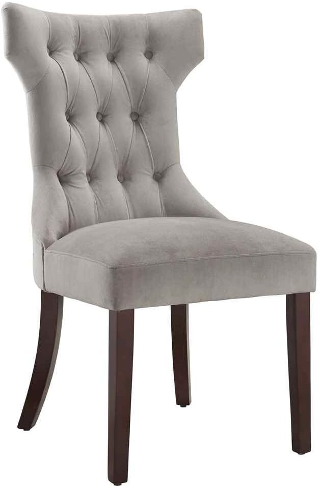 DHP Clairborne Tufted Dining Chair (2 Pack), Wood, Taupe / Espresso