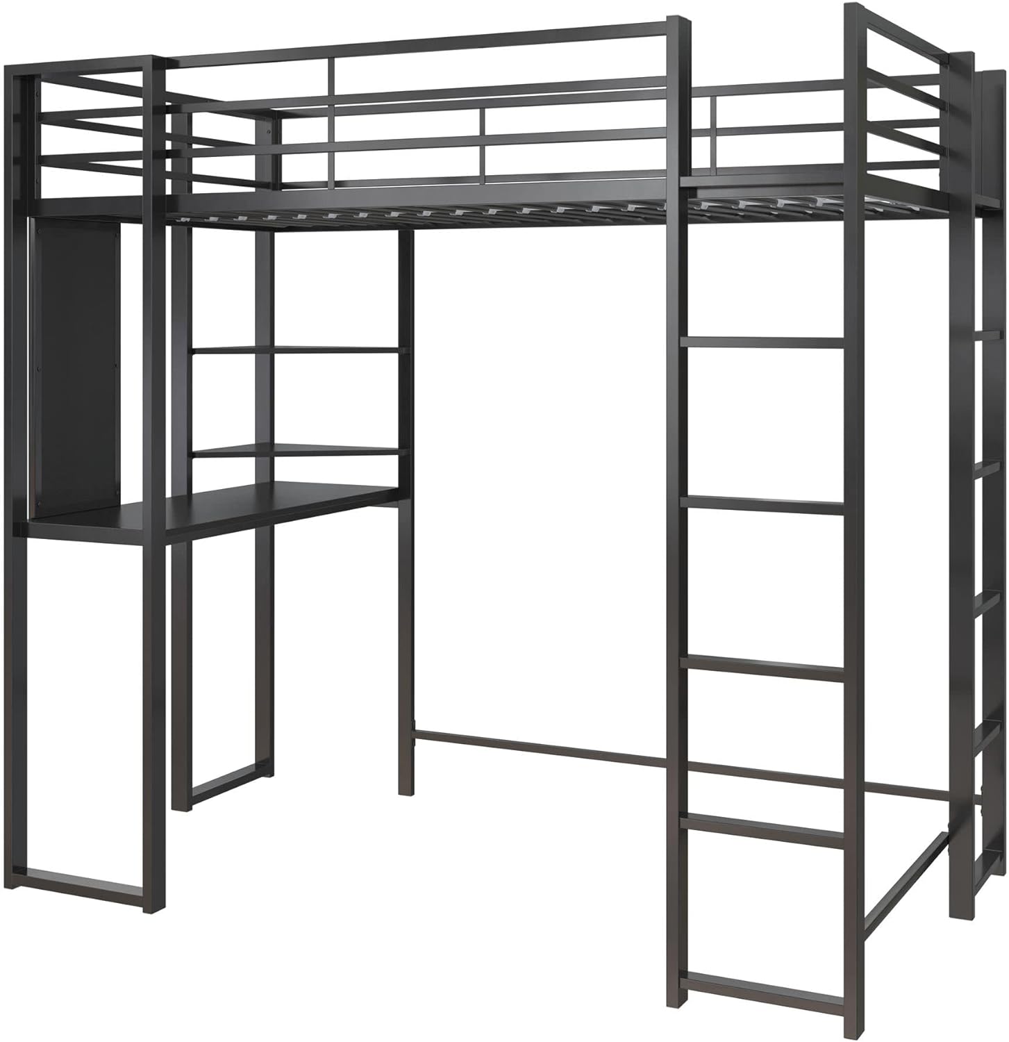 DHP Abode Twin Size Metal Loft Bed, Black