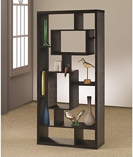 Home Square (Set of 2) Asymmetrical Cube Bookcase in Black Finish