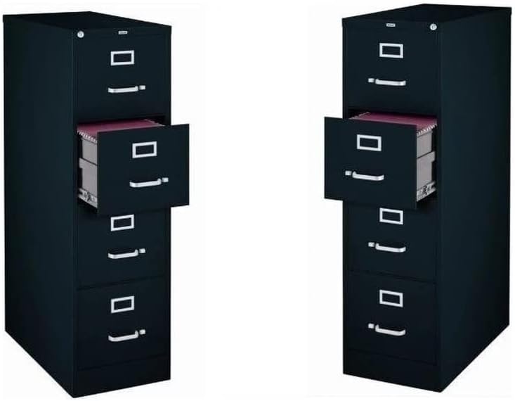 Home Square Value Pack (Set of 2) 4 Drawer Letter File Cabinet in Black