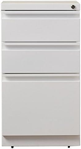 Home Square Value Pack (Set of 2) 3 Drawer Mobile File Cabinet in White