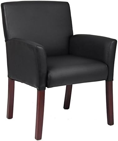 Home Square (Set of 4) Office Guest Chair in Black and Mahogany