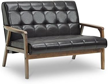 Home Square 2 Piece Mid Century Modern Sofa Set with Sofa and Loveseat in Brown