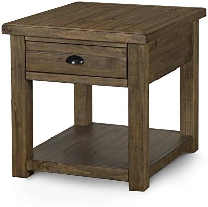 Home Square (Set of 2) Rustic Warm Nutmeg Rectangular End Table with Storage