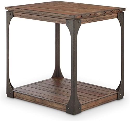 Home Square (Set of 2) Industrial End Table in Bourbon