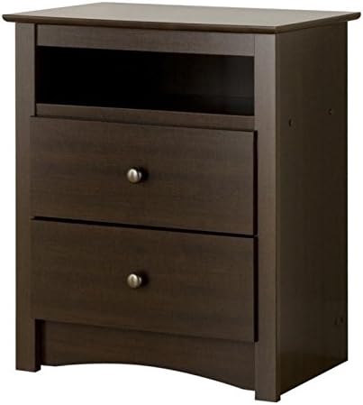 Home Square Contemporary 3 Piece Set with 2 Nightstands and Chest in Espresso Finish