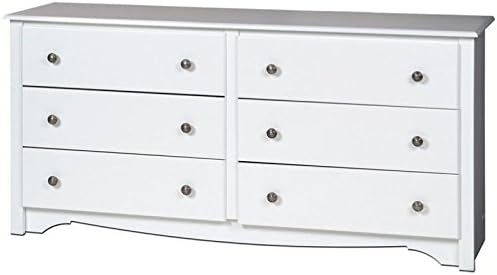 Home Square Monterey 3 Piece Set with 1 Bedroom Double Dresser 1 Chest and 1 Drawer Night Stand in White