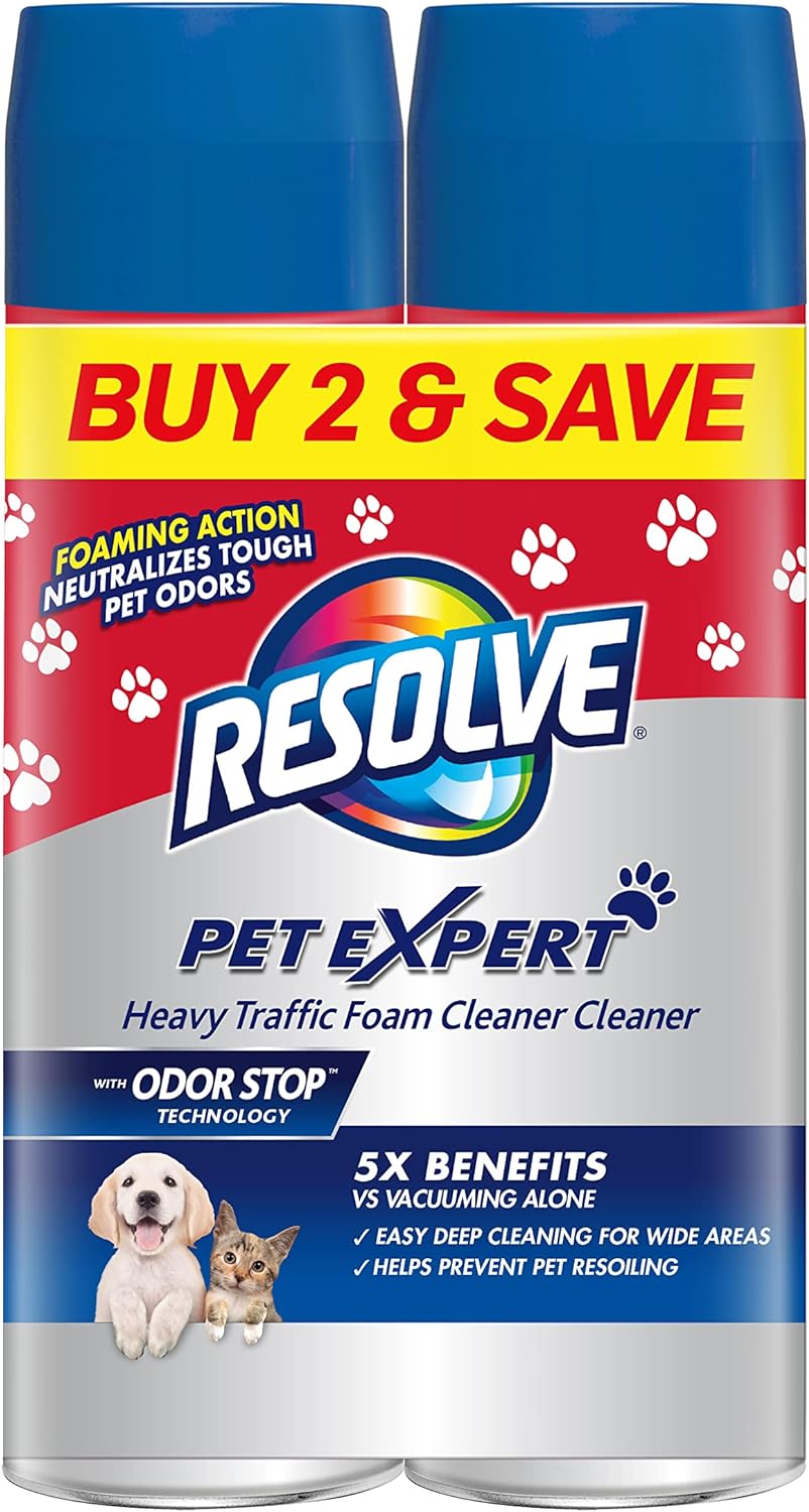 Resolve Pet High Traffic Carpet Foam, Pet Stain and Odor Remover, Carpet Cleaner, 22 oz, Cleans Freshens Softens & Removes Stains