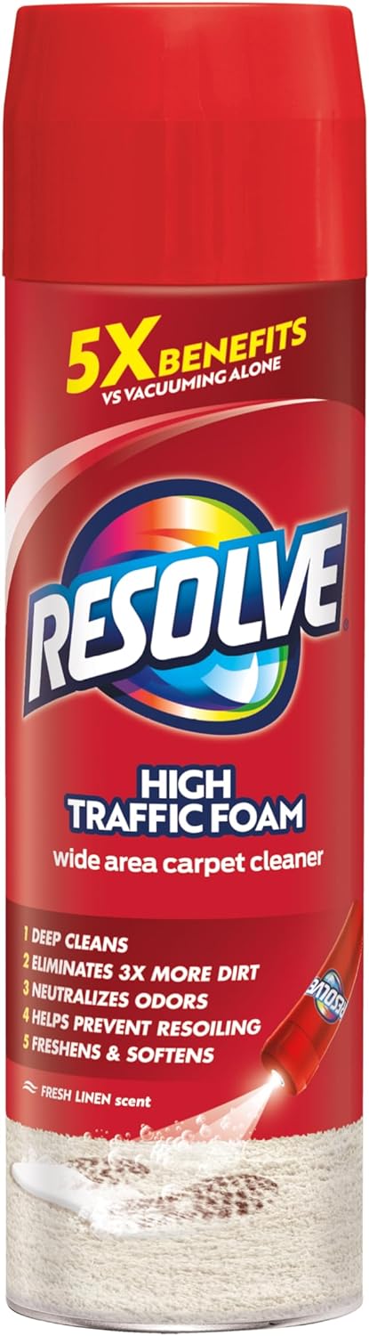 Resolve High Traffic Carpet Foam Cleaner, Carpet Cleaner, Cleans Freshens Softens & Removes Stains, 22 oz Can