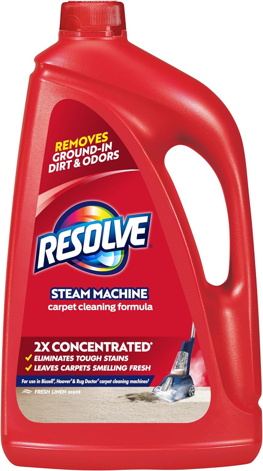 Resolve Professional Steam Carpet Cleaner Solution Shampoo, 96oz, 2X Concentrate, Safe for Bissell, Hoover & Rug Doctor, Carpet Cleaner, Carpet Cleaner Solution