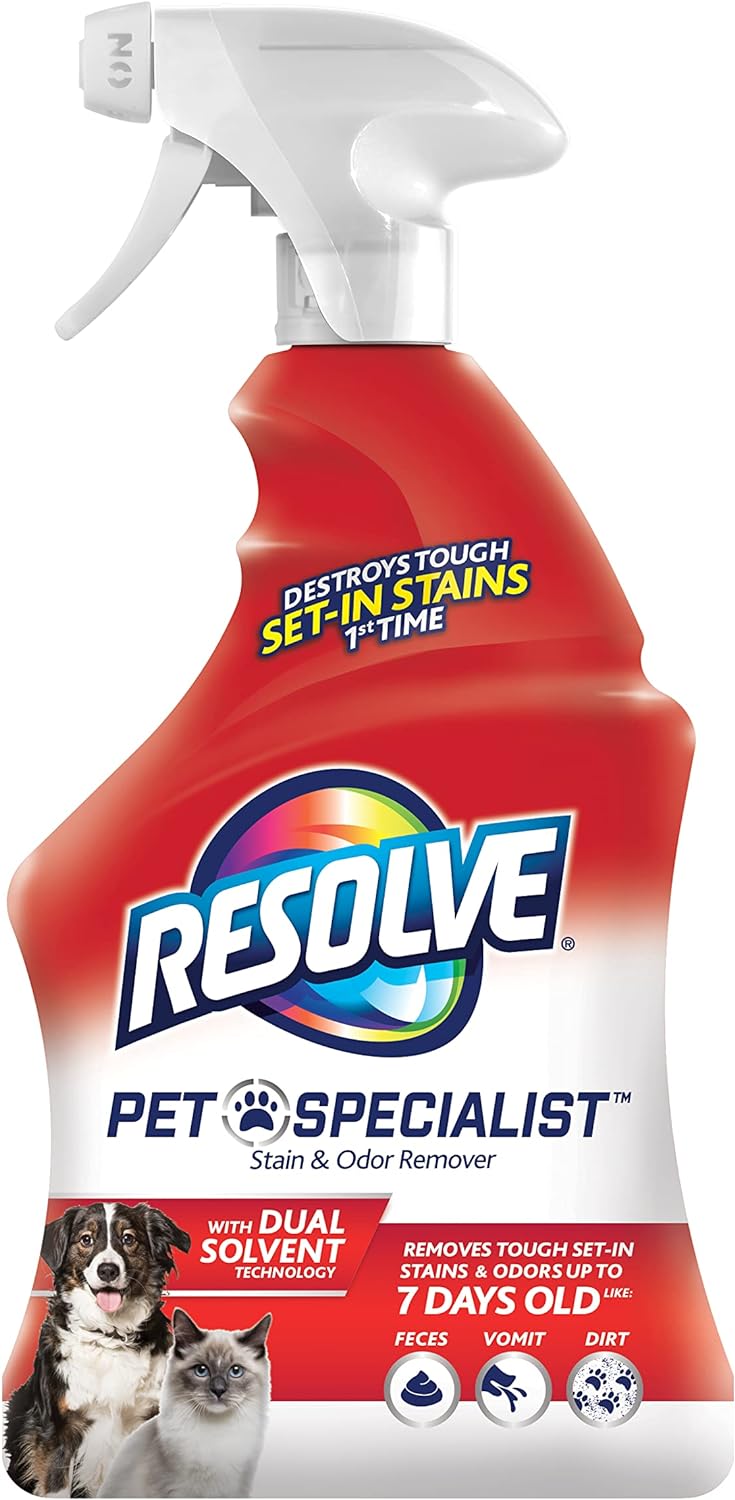 Resolve Pet Specialist Carpet Cleaner, Stain Remover and Odor eliminator trigger, Floor and Upholstery Cleaner, 32 oz