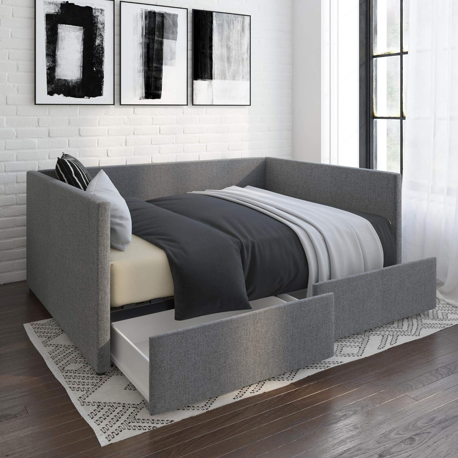 DHP Daybed with Storage Bed, Full, Grey