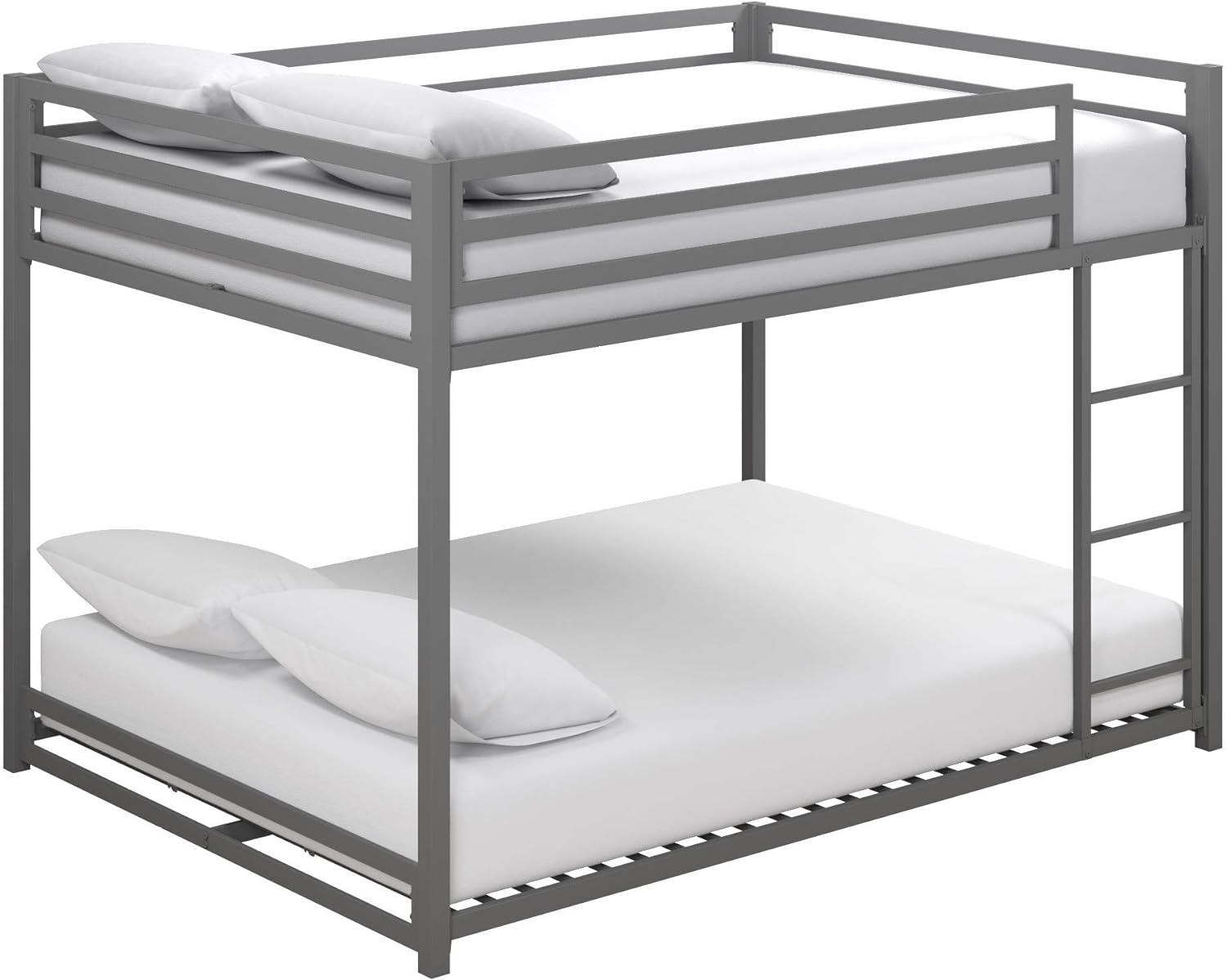 DHP Miles Metal Bunk Bed, Silver, Full over Full