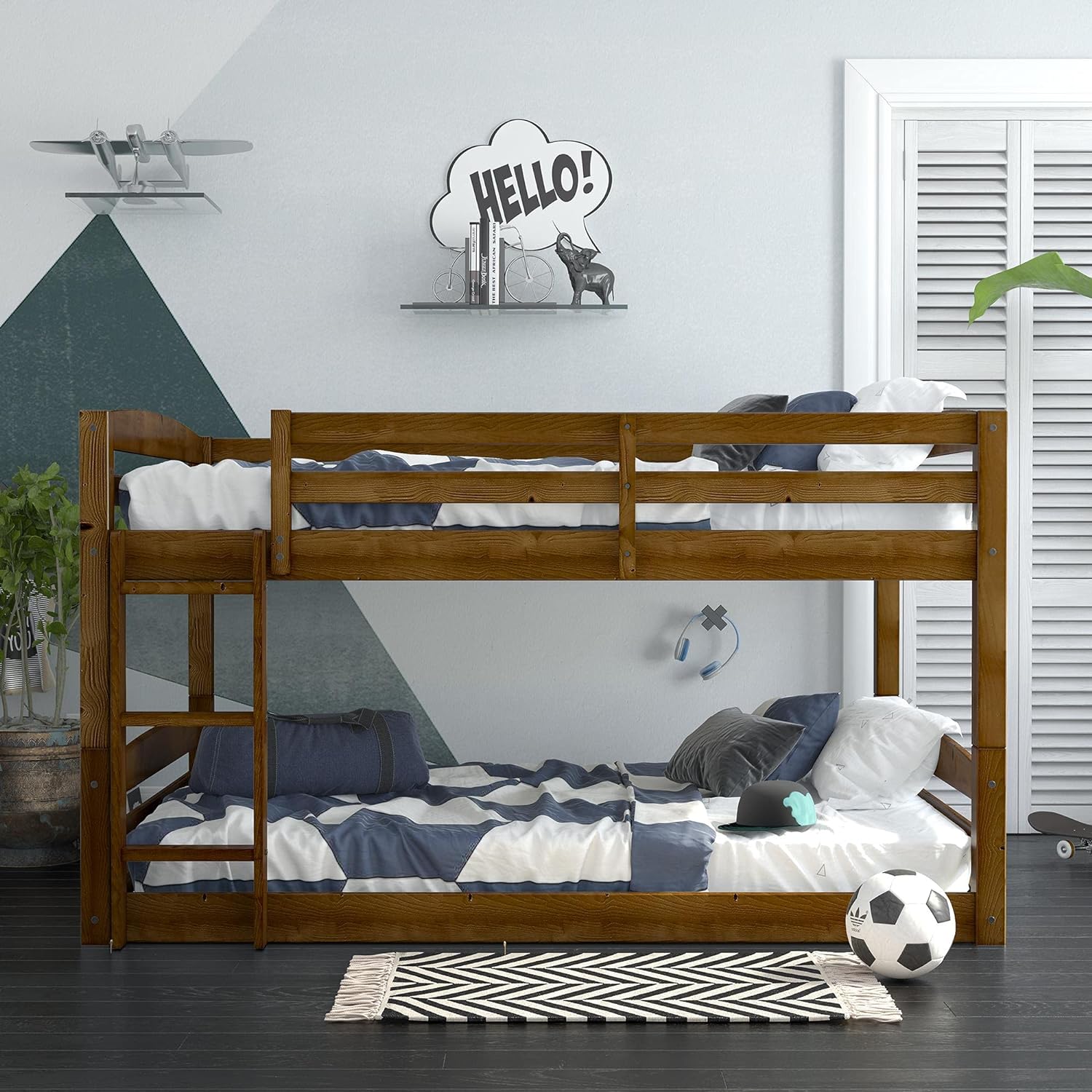 DHP Phoenix Full-Over-Full Floor Bunk Bed, Mocha