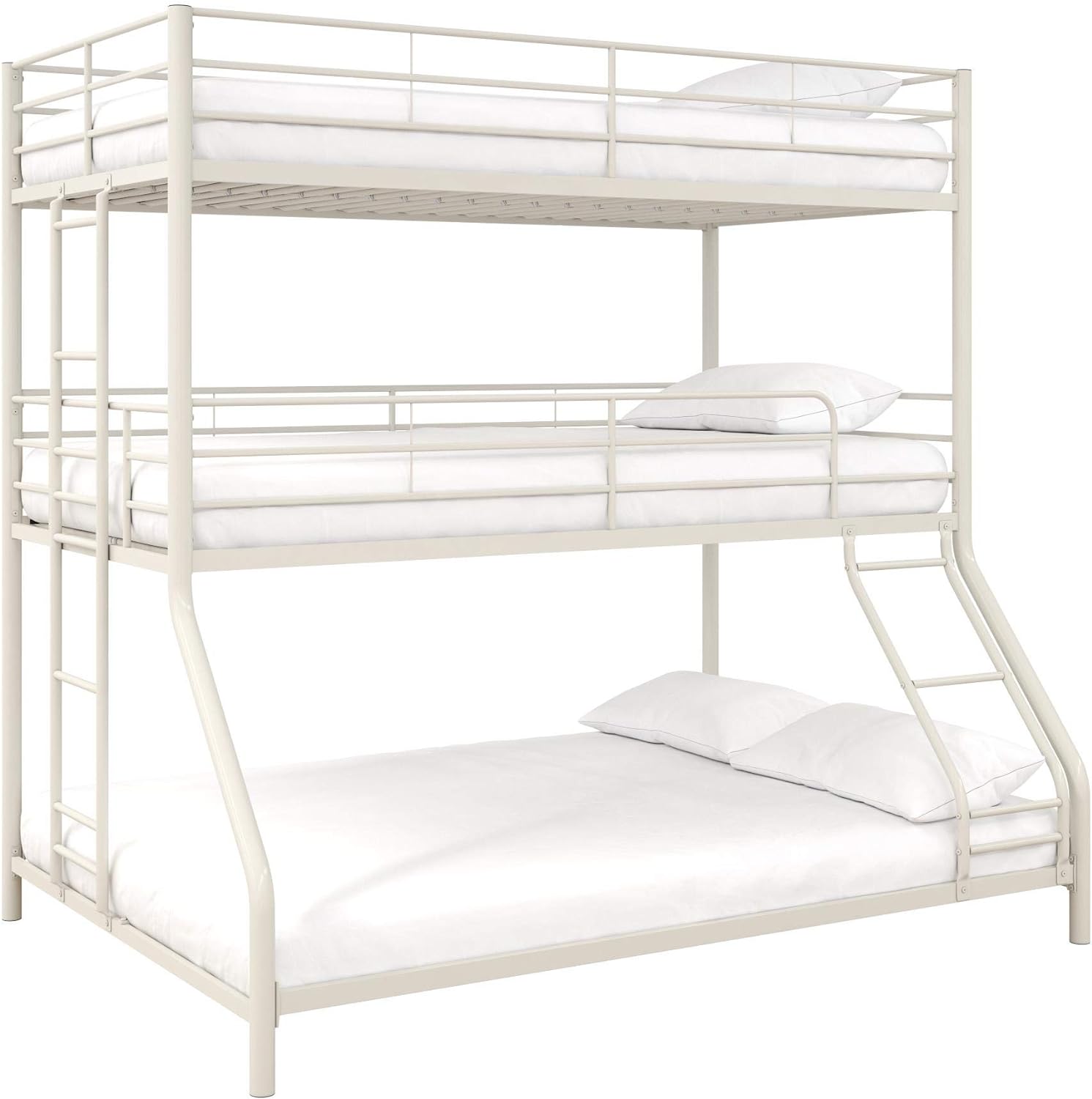 DHP Altona Metal Triple Bunk Bed, Bed for Kids, Twin/Twin/Full, White