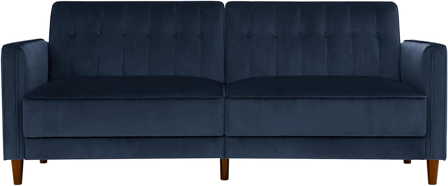 DHP Ivana Tufted Futon, Blue Velvet